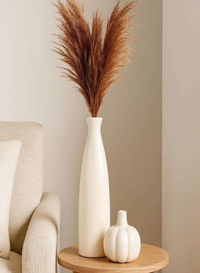 Aabco Unique Shape, Ceremic Vase for Living Room, Home Decoration Items for Living Room, Flower Vases for Home, Office & Table Decor (Plain Bottle Vase) - Image 1